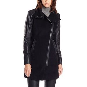 MARC NEW YORK BY ANDREW MARC Faux Leather Pea Coat